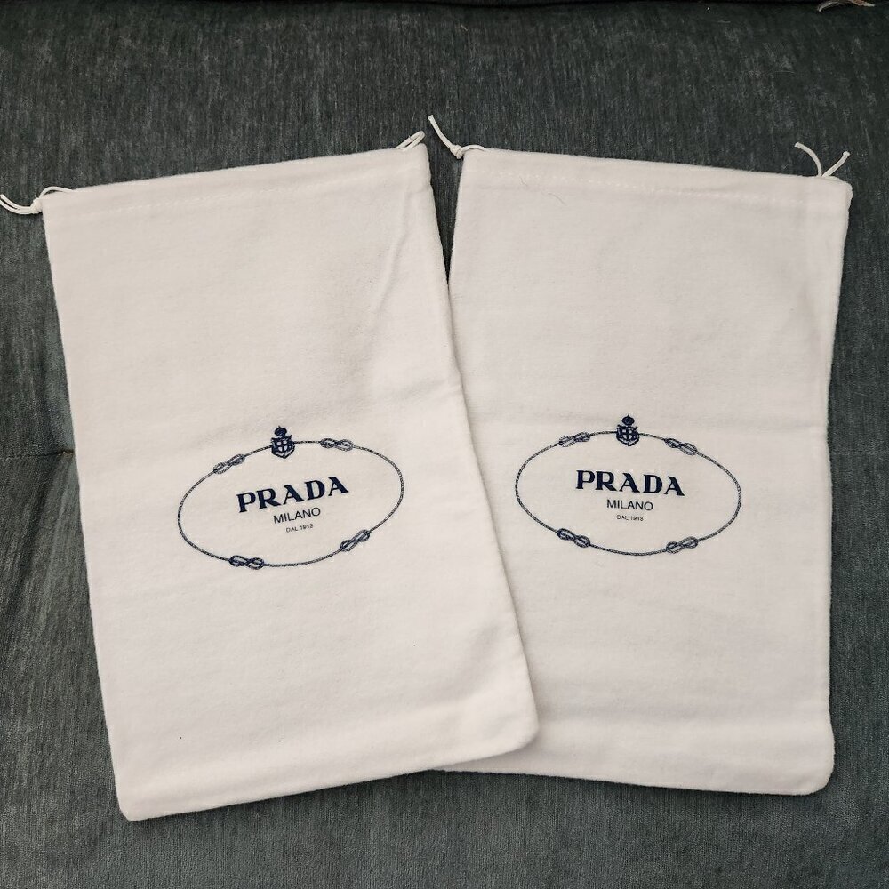 Prada White Drawstring Dust Bags